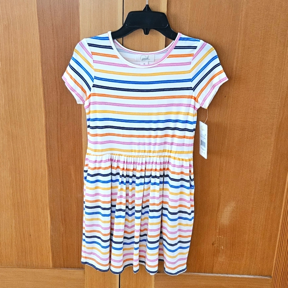 Peek Multicolor Striped Kids Dress - NWT - Size 8
